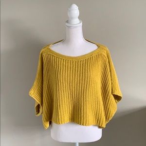 Boat Neck Cropped Anthropologie Sweater Sz Small